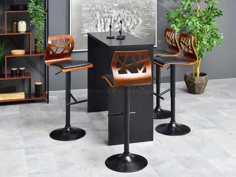 Stolica Hokei (tamni orah + crna)