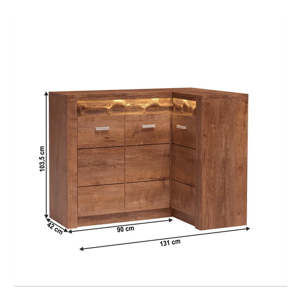 Sarok komód Infinity l 15 (Világos kőris)