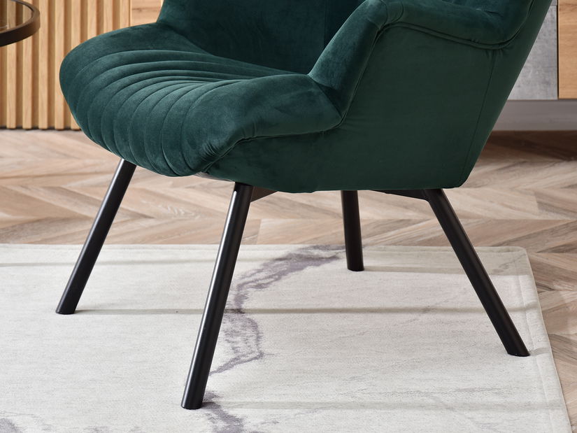 Dizajnové kreslo Lanzaris (zelená + zlatá)