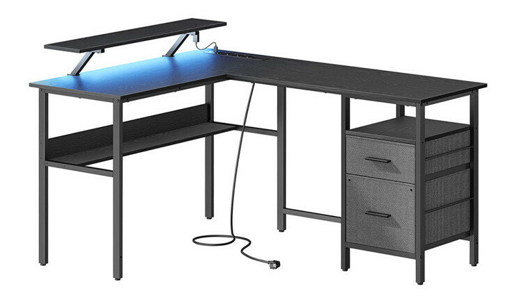 PC stôl Picky (čierna)