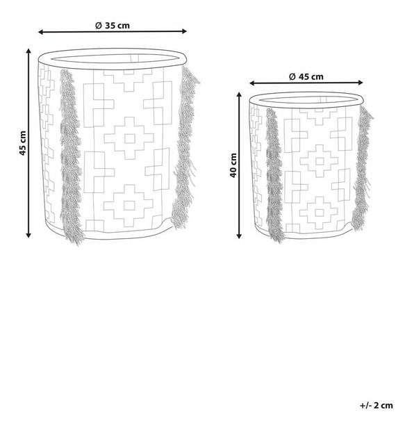 Set 2 buc coșuri depozitare Kalza (alb)
