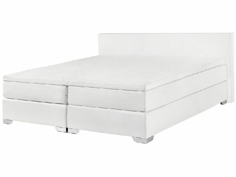 Manželská posteľ Boxspring 180 cm PREMIER (s matracmi) (biela)