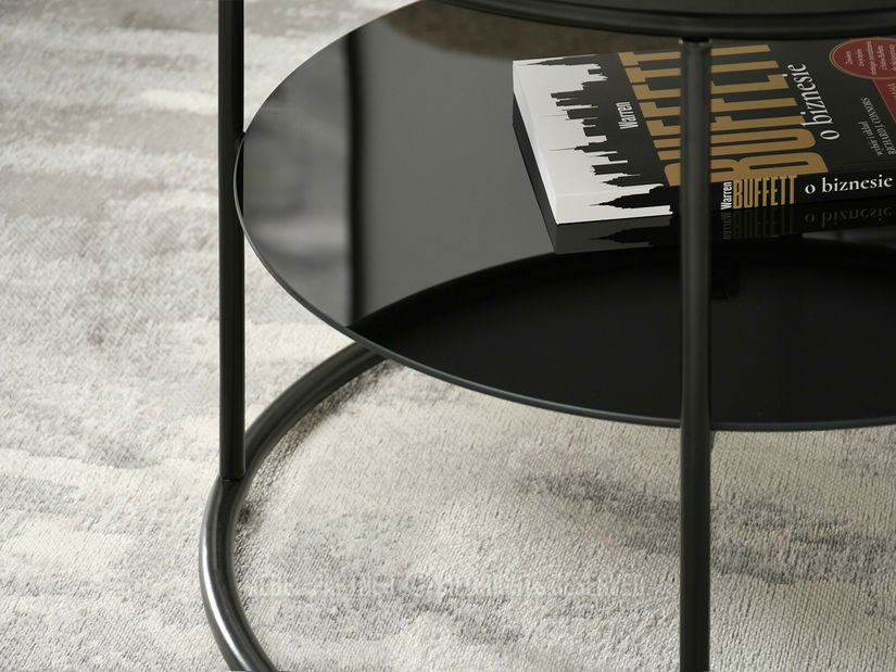 Stolić za kavu Ringo (crni mramor + crna)