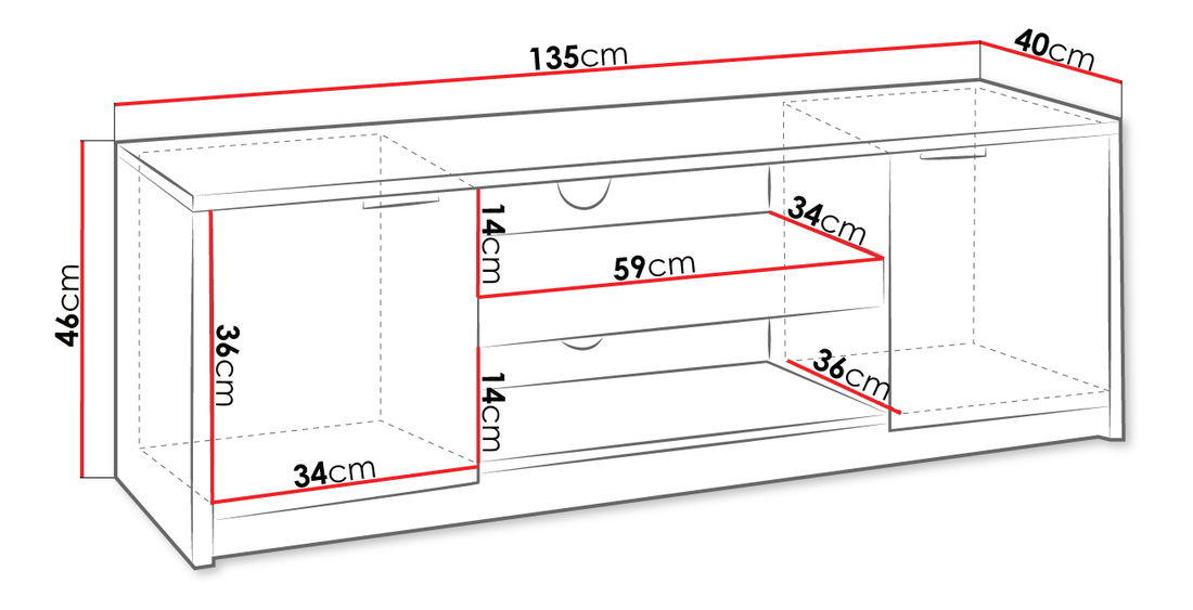 TV skrinka/stolík RTV2D VD10 Verdi (Dub monastery + Dub monastery + Čierny lesk)
