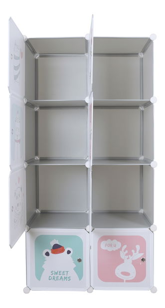 Detská modulárna skriňa Rover (sivá + detský vzor)