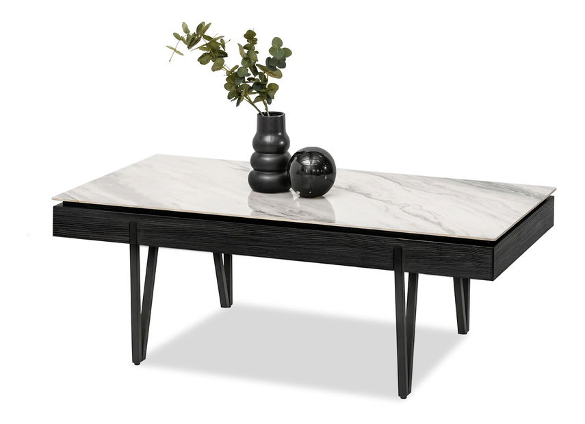 Dohányzóasztal Diego (szürke márvány + fekete)