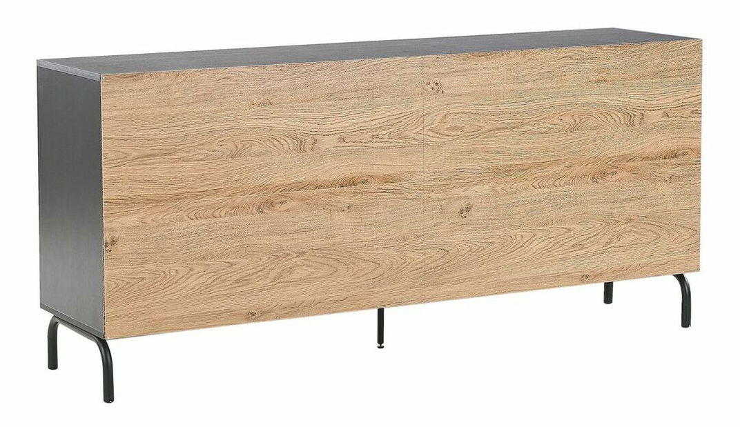 Skrinka ALERK (čierna + svetlé drevo)