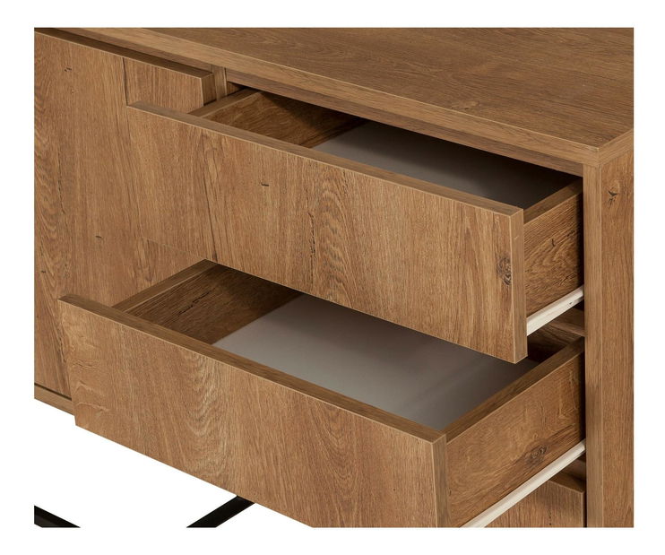 Súprava nábytku do obývacej izby Laxi 4 (orech + čierna)