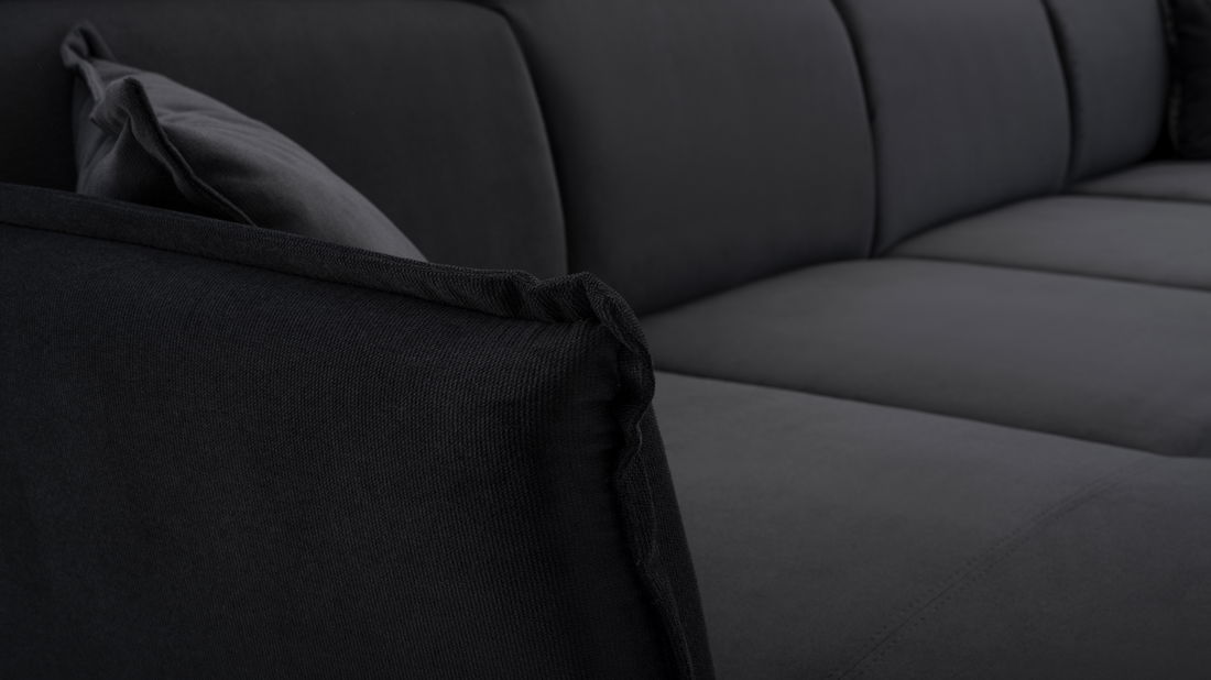 Rohová sedačka Moria U (čierna) (L)