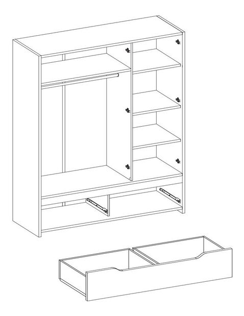 Šatníková skriňa Slimo 3S