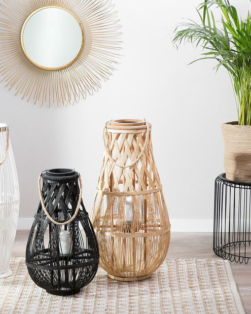 Lampáš TUMBA 77 cm (kov) (svetlé drevo)