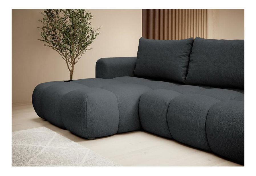 Sarokkanapé Ombre (B) (fekete + fekete)