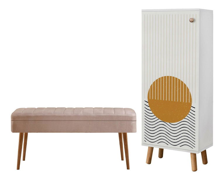 Mobilier hol Beside 46 (alb + piatră)