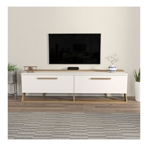 TV stolík/skrinka Astrodotti (biela + orech)