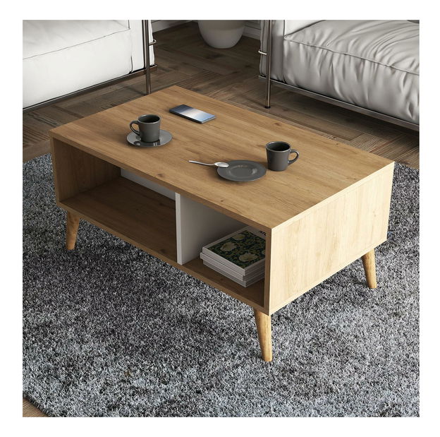 Konferenčný stolík Essex (dub + biela)