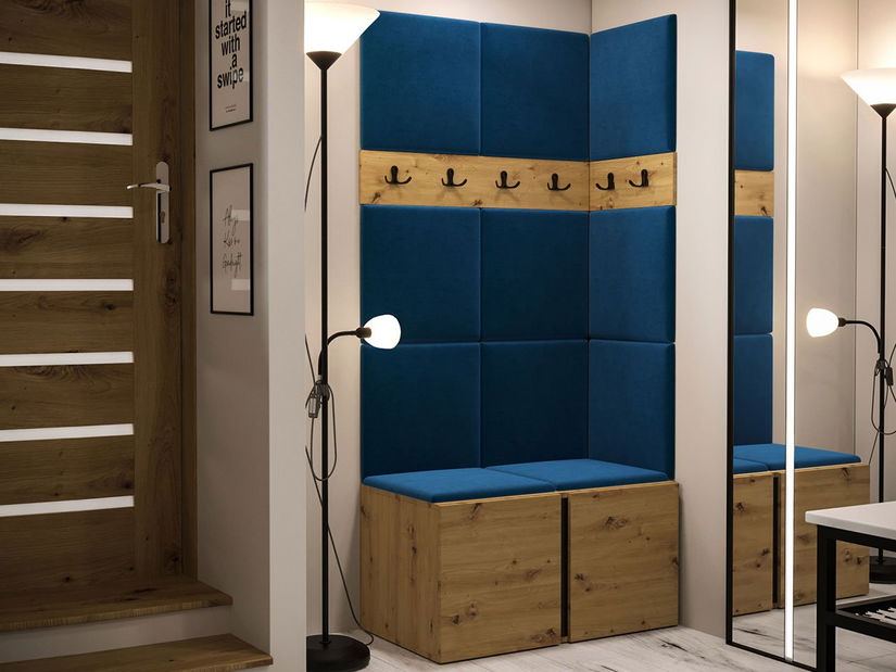 Mobilier hol Tovenaz I (Stejar artisan + albastru) 