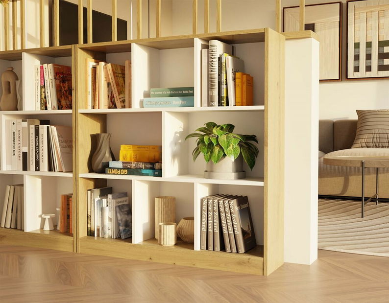 Regál Fragil 2 (artisan tölgy + fehér)