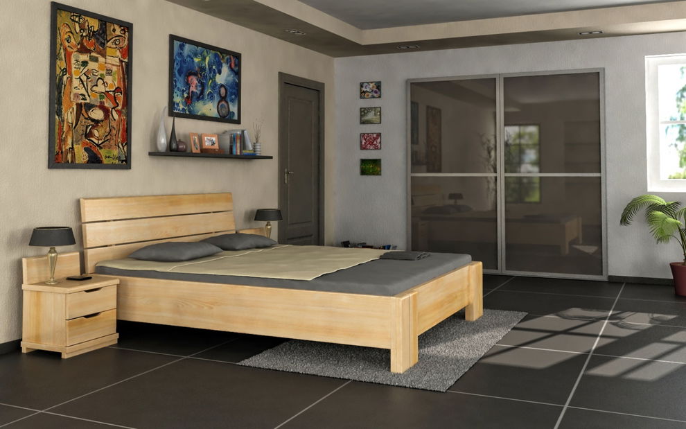 Franciaágy 200 cm Tosen High BC (fenyő)