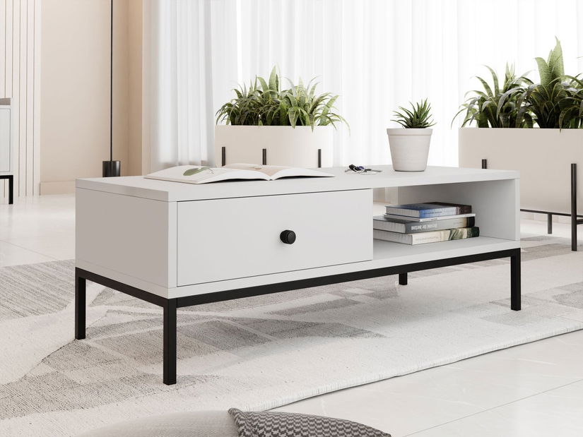 Măsuță de cafea Tezarta 1SZ (Alb + Negru) 