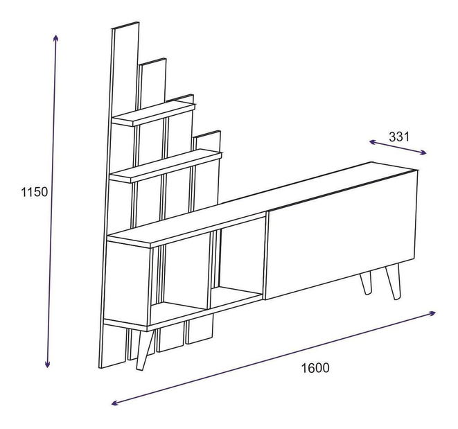 Masă TV/Dulap Kobada (pin atlantic) 