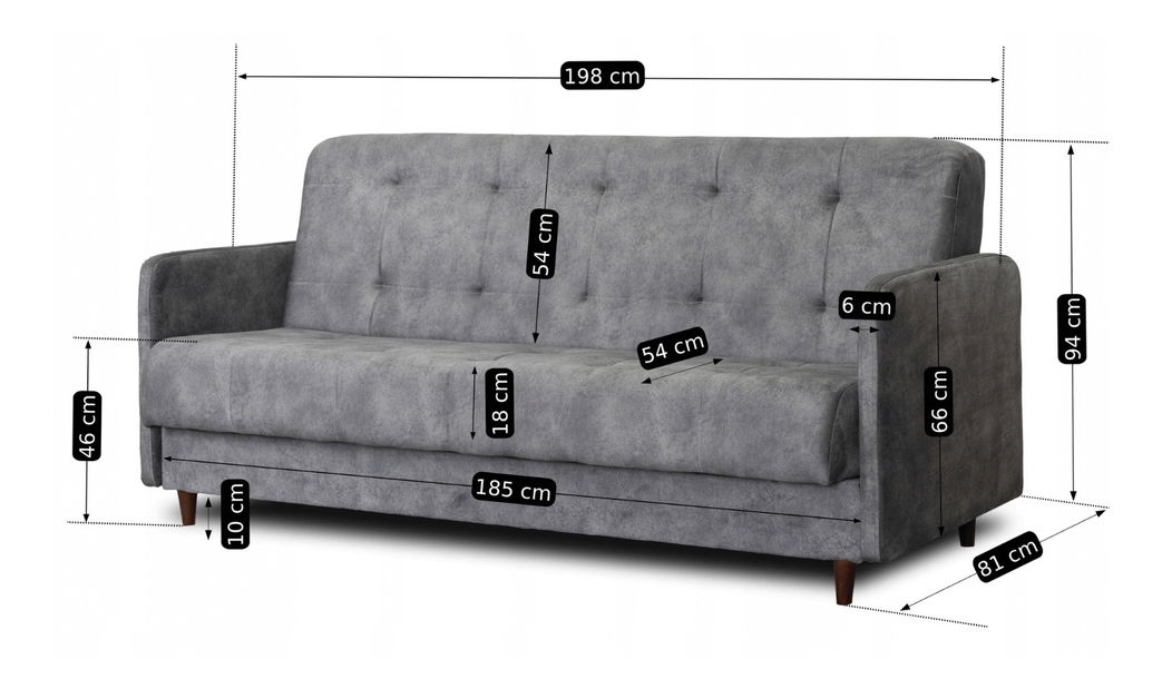 Set od 2 komada sofa Trapany (siva) 