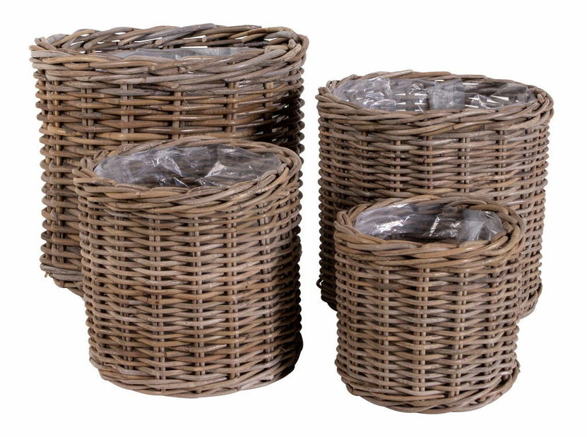 Set od 4 pletene saksije Bvetina (smeđa)