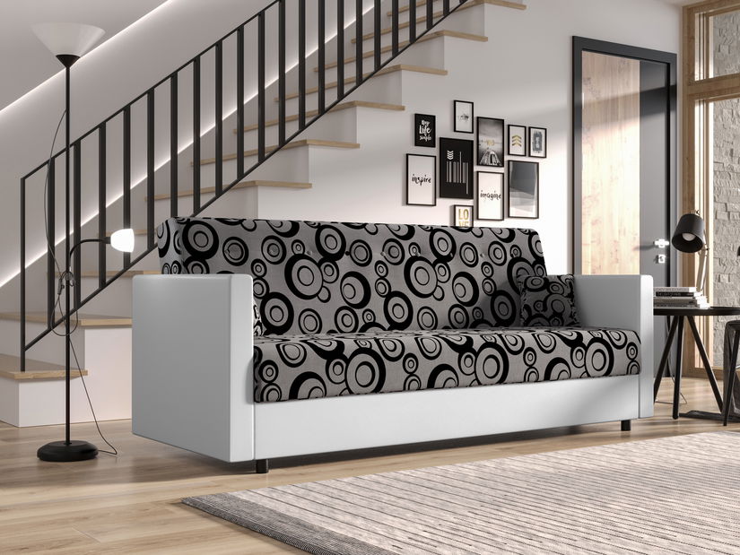 Canapea trei locuri Momentum (Negru + Maro închis)