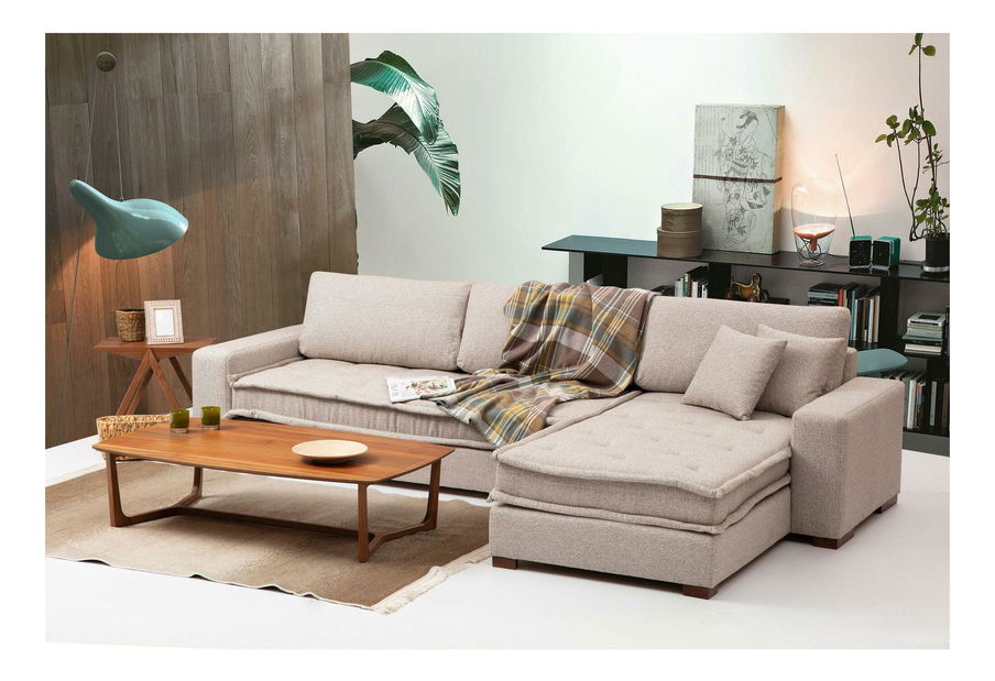 Kutna garnitura Lenusena (D) (pješčano bež)