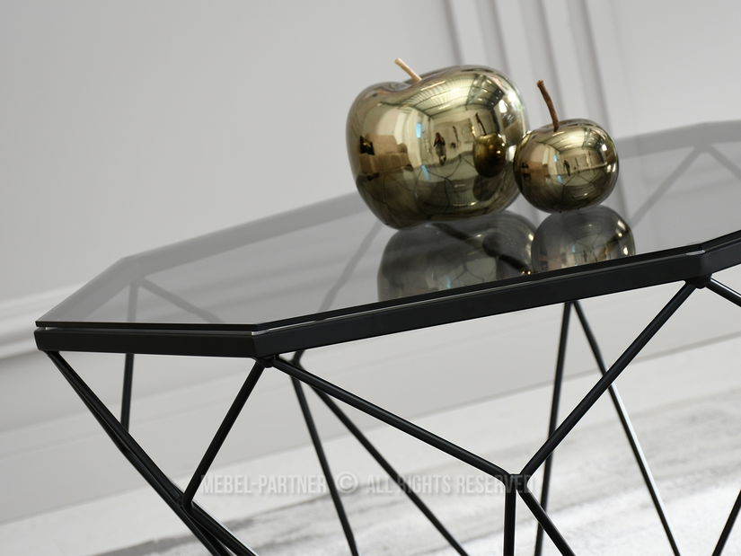 Konferenčný stolík Maltez (dymové sklo + čierna)