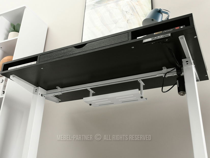 Masă PC Osto 120 (lemn negru + alb)