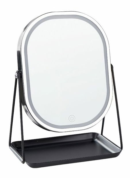 Kozmetičko ogledalo Dinora (srebrna) (s LED rasvjetom)