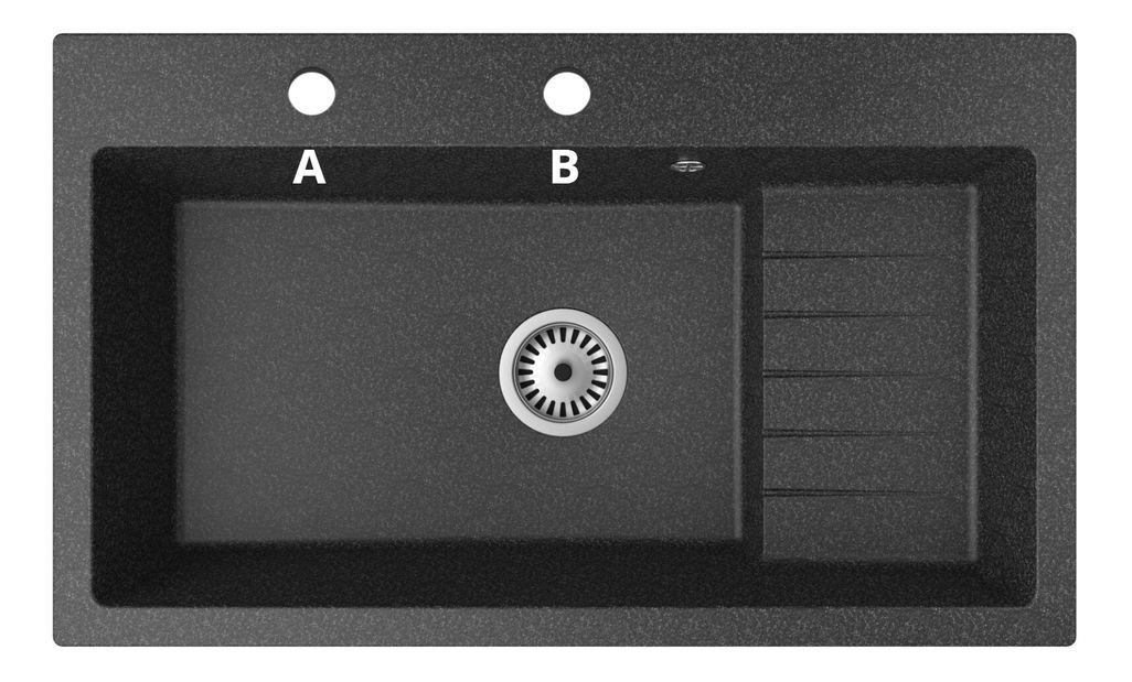Mosogató Akream (fekete + stuktúra) (2 csaplyukkal)