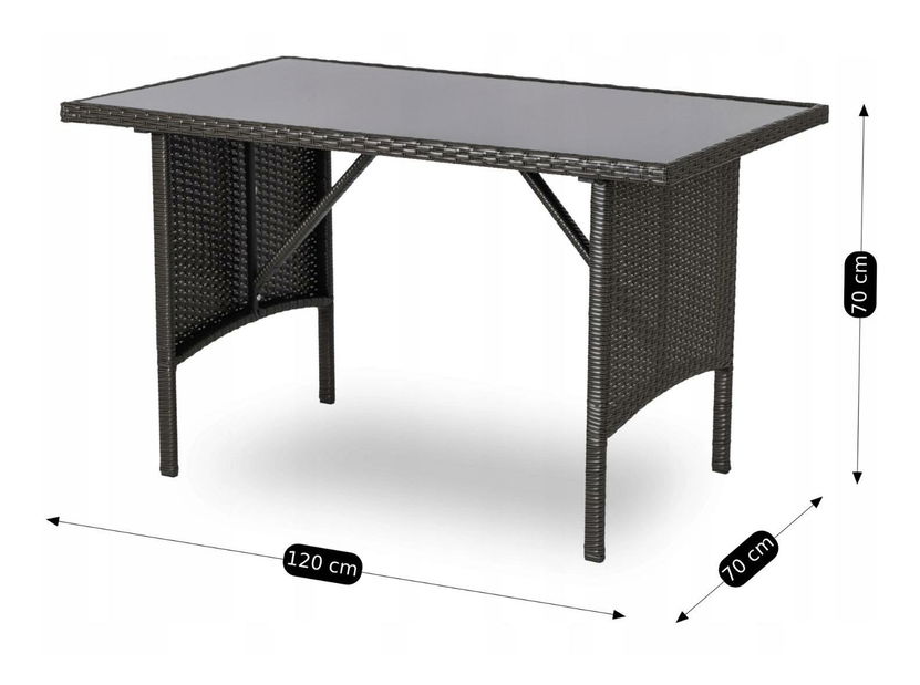 Vrtni set Adaptarlas (crna) (za 7 osoba)
