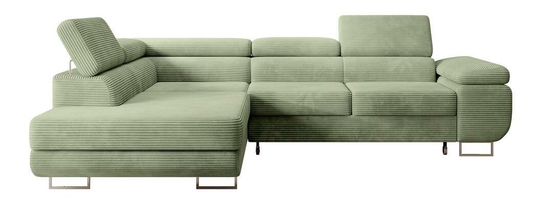 Rohová sedacia súprava Stiletto (L) (morská zelená + strieborná)