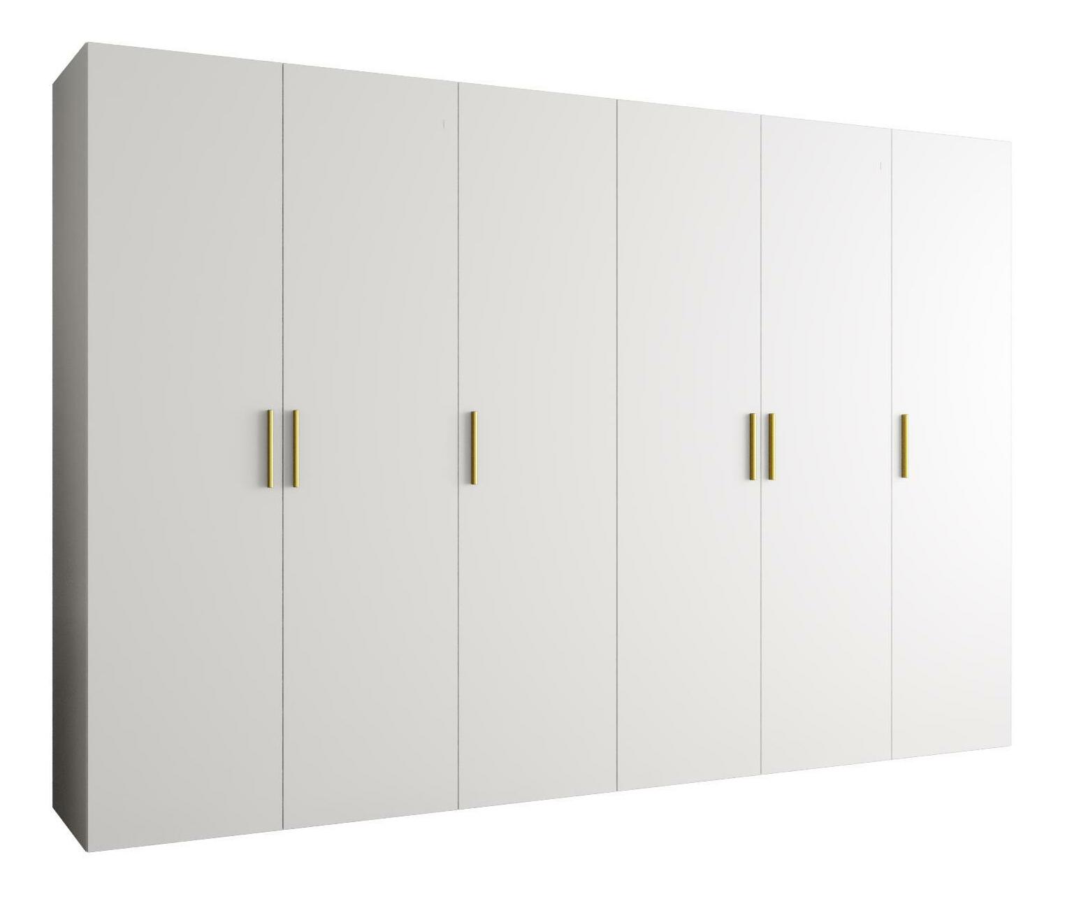 Dulap de haine 300 cm Borry 1 (alb + Auriu)