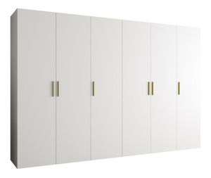 Dulap de haine 300 cm Borry 1 (alb + Auriu)