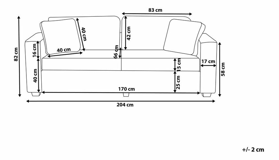 Háromszemélyes kanapé Flen (kék)