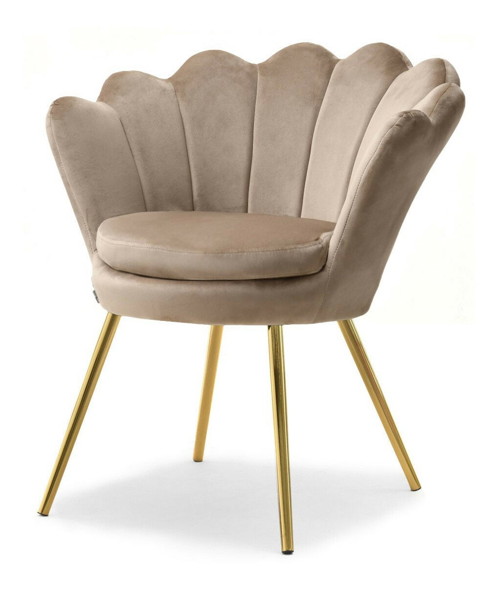 Relaxačné kreslo Laziam (béžová + zlatá)