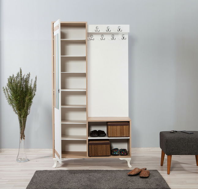 Mobilier hol Iris 200 (stejar sonoma) (cu oglindă)