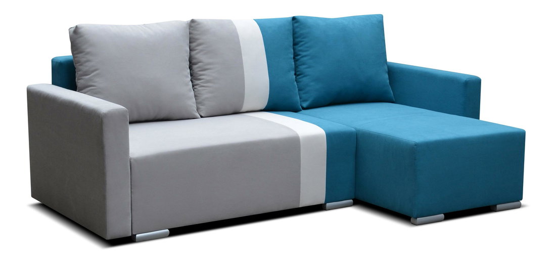 Rohová sedačka Erin (modrá + svetlosivá) (P)