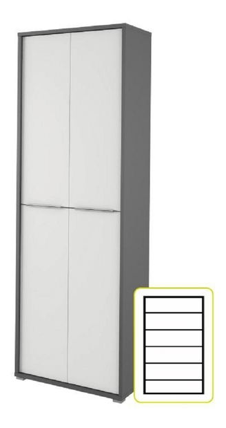 Ruhásszekrény Rumia TYP05 (grafit + fehér)