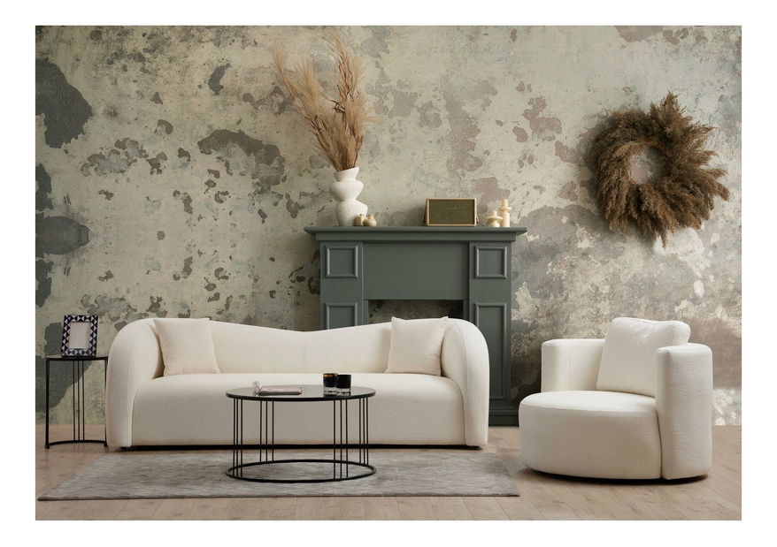 Pohovka trojsedačka Asenotto (krémová)