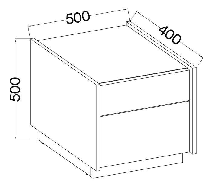Noćni stolić Kabal (bež + tamni orah)