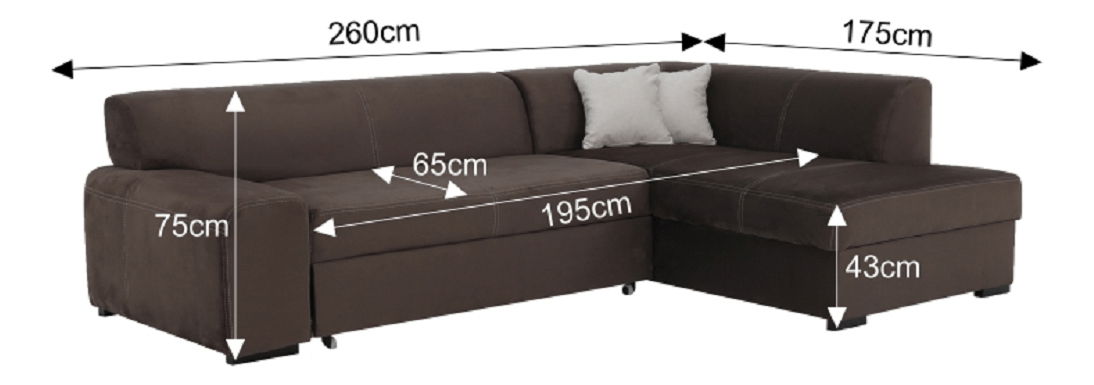 Rohová sedačka Milenna (hnedá) (P)