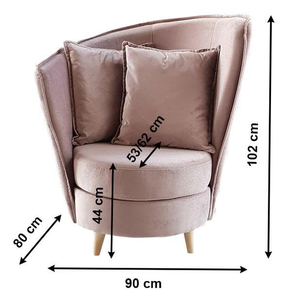 Fotel Rander (rózsaszín)
