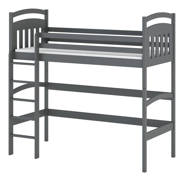 Detská posteľ 80 x 180 cm Theo (s roštom a úl. priestorom) (grafit)