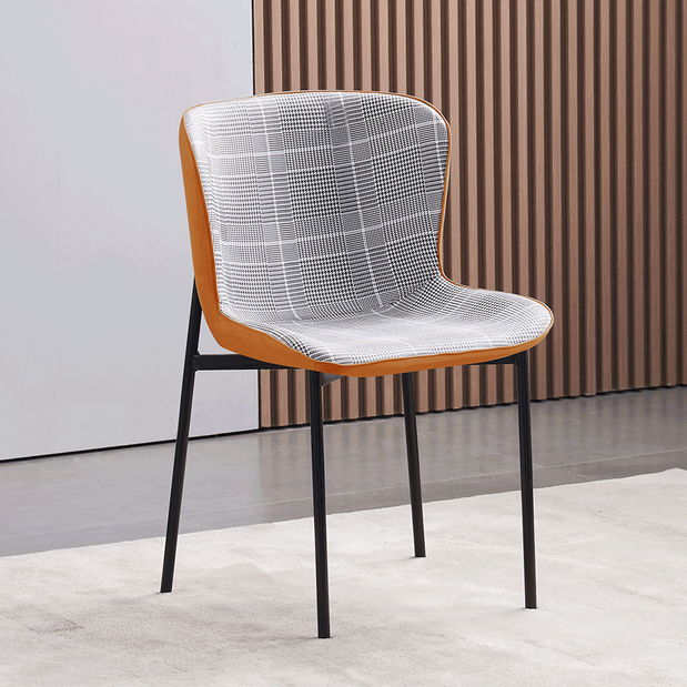 Jedálenská stolička Polarit (sivobiele káro + camel)