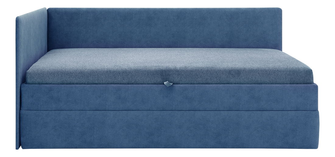 Jednostruki krevet 110 cm Optoman (plava) (s podnicom i madracem) (s prostorom za odlaganje)