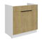 Alsó konyhaszekrény a mosogató alá Carminia 80 ZL 1S BB PREMIUM BOX (cremona tölgy + fehér)