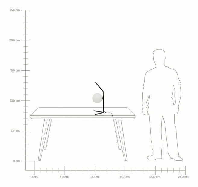 Stolná lampa 47 cm Wivarium (biela + čierna) 